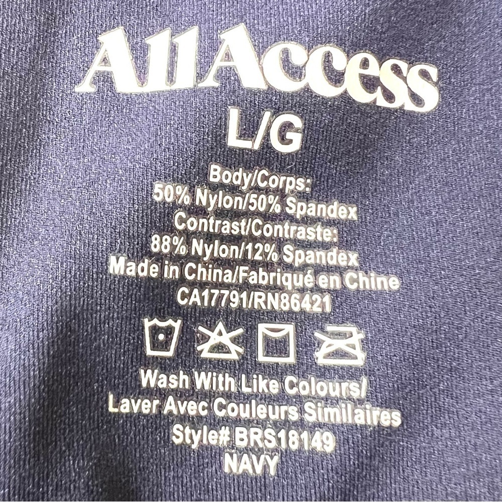 All Access Bandier Navy Blue High Rise Mesh Moto 7/8 Tights Leggings Women Large - Picture 9 of 10